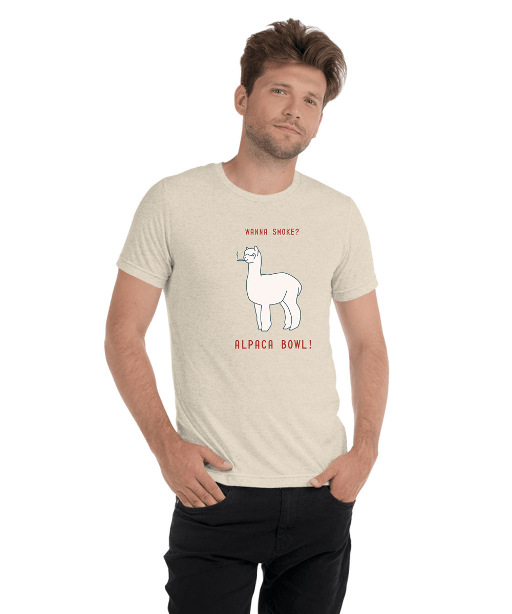 alpaca with cannabis preroll shirt design