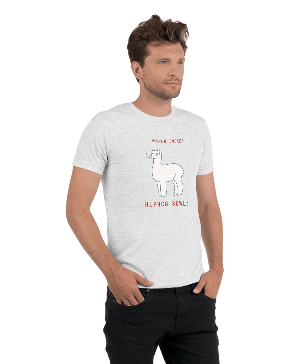alpaca with cannabis joint tshirt