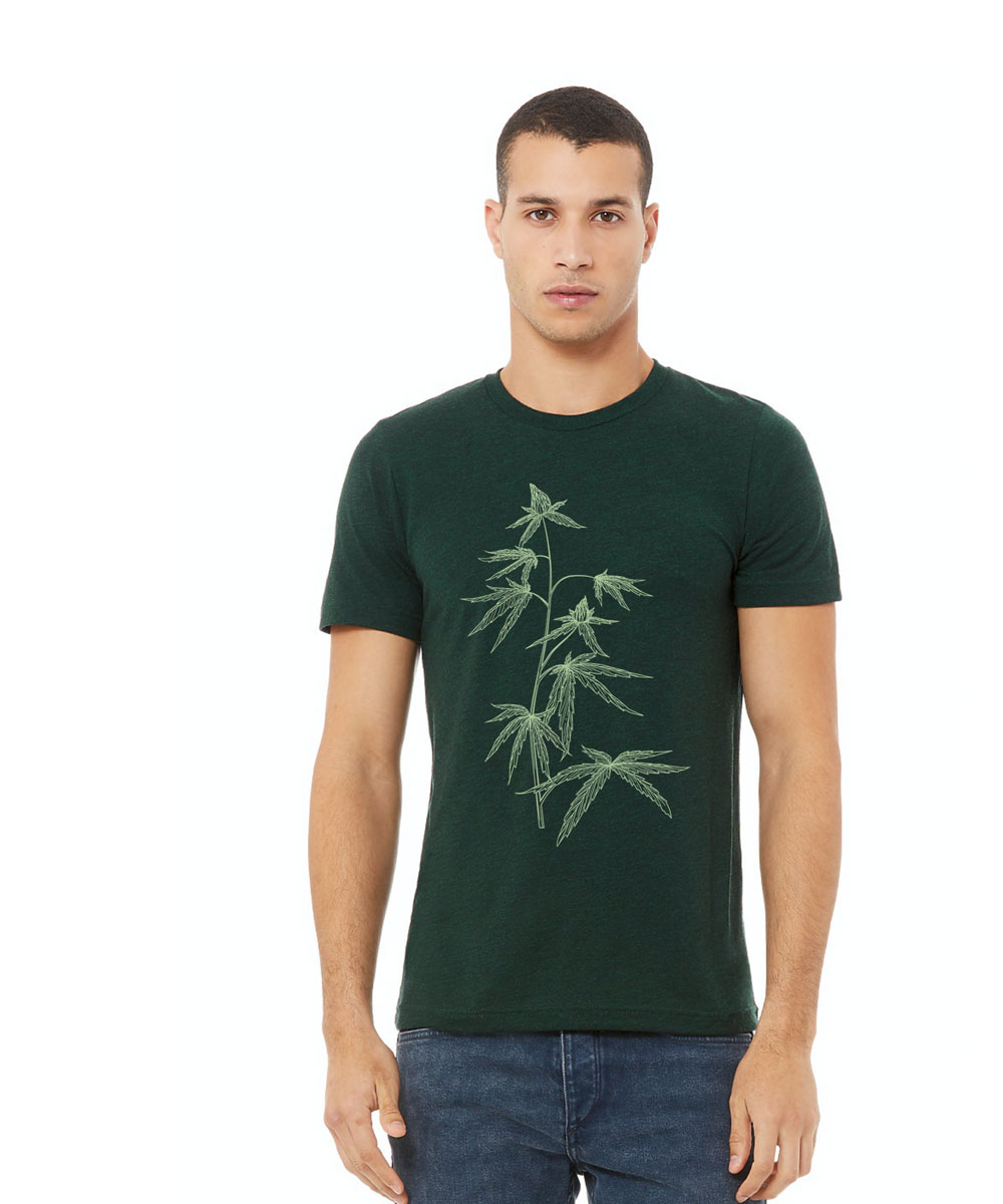 realistic cannabis plant tshirt design