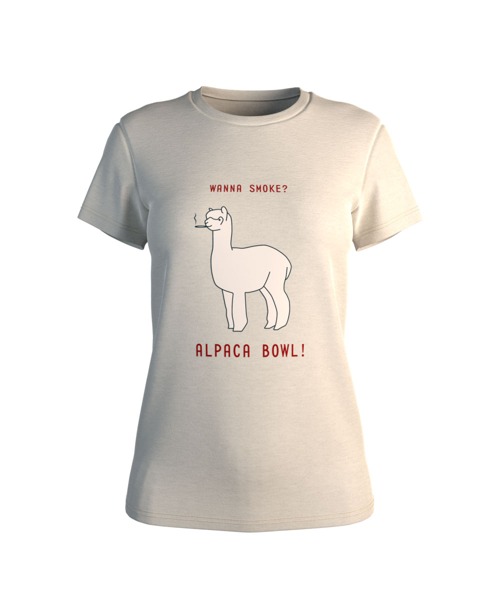 420 smoking llama womens shirt