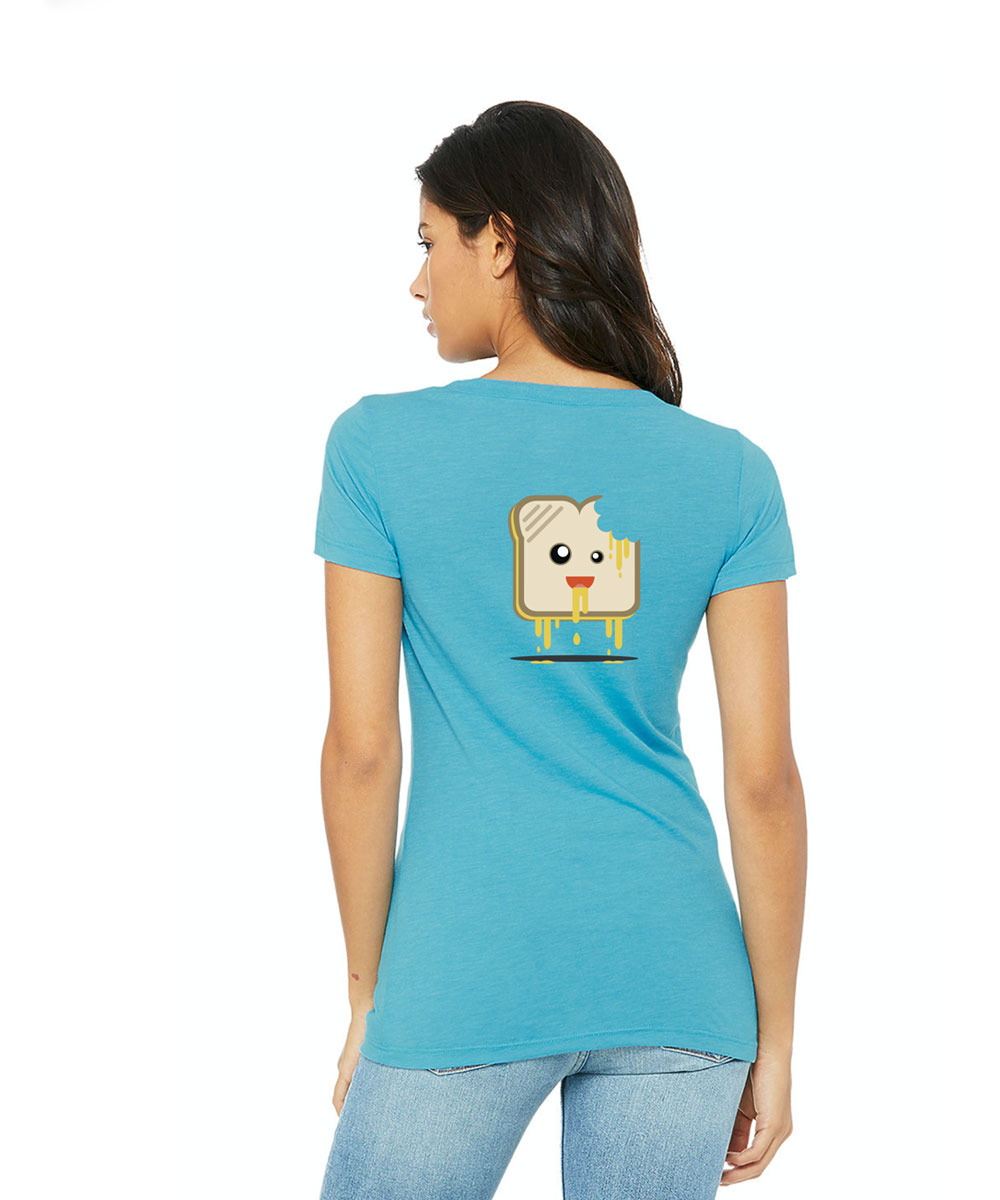Womens zombie grilled cheese graphic shirt