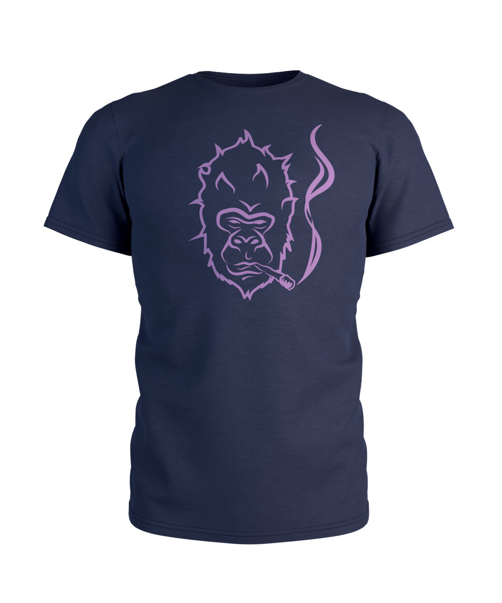 navy purple gorilla monkey 420 shirt