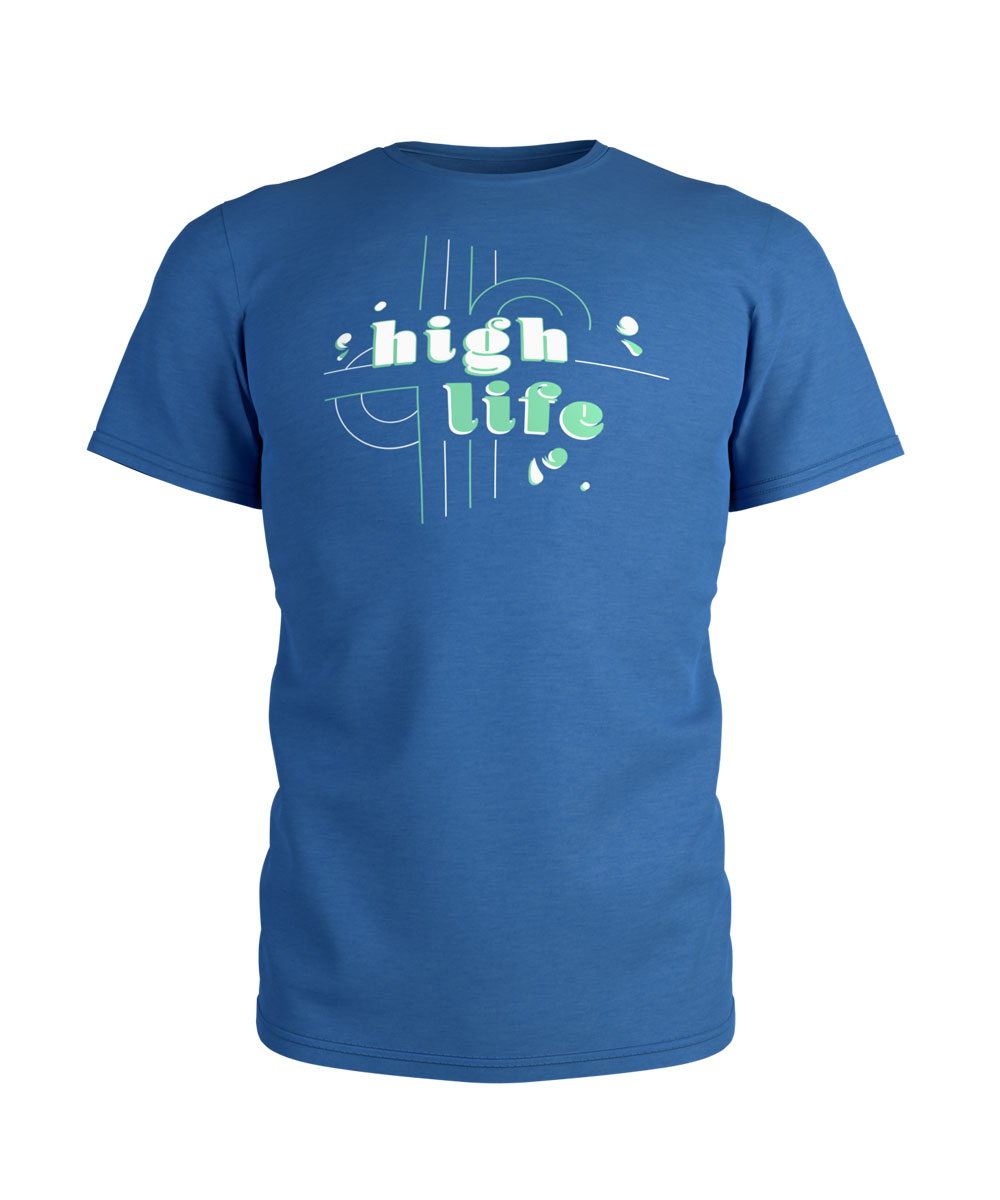 blue high life graphic tshirt