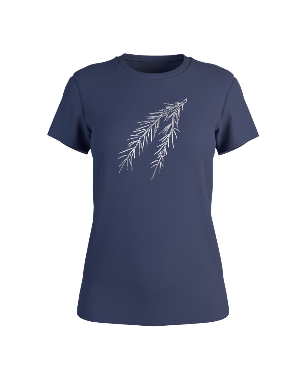 navy juniper plant nature womens shirt