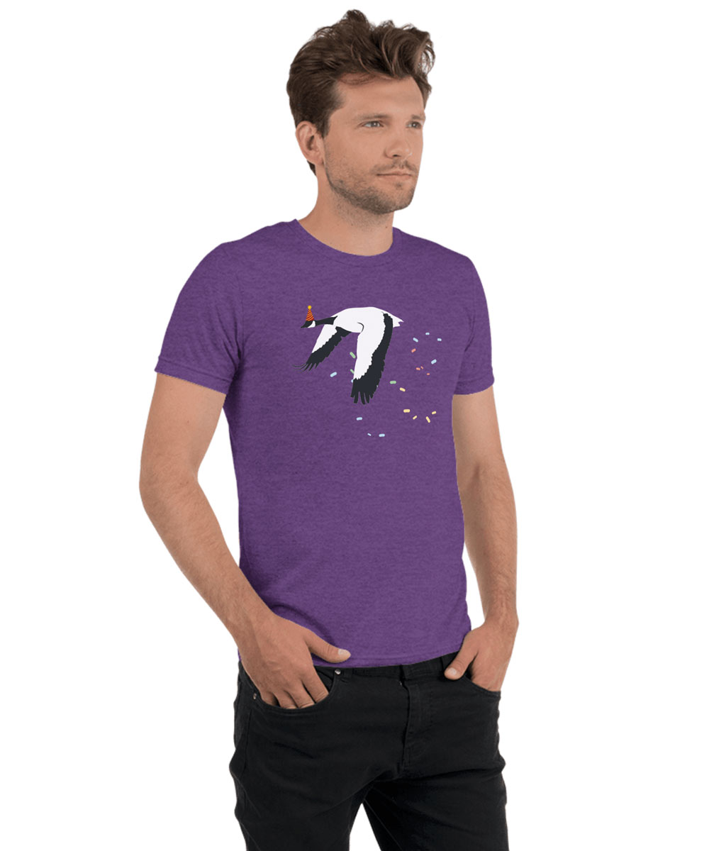goose with confetti pun tshirt design